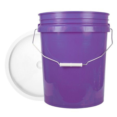 WORLD ENTERPRISES Round Bucket Set  Purple and White 5PPL,345WHY